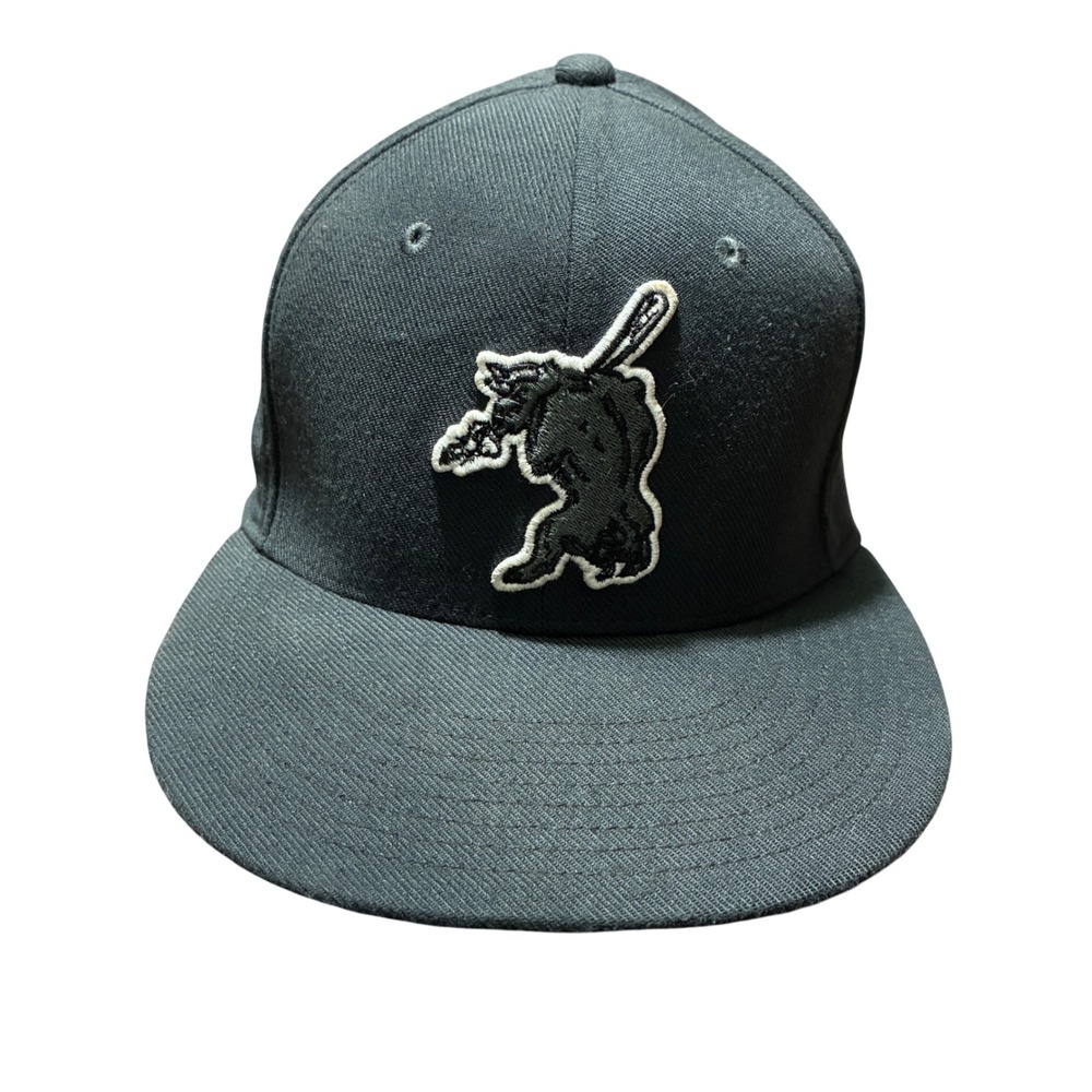 Indiana Bulls Baseball Fitted Black White Hat Cap Mens By Nike True S/M IB Bull